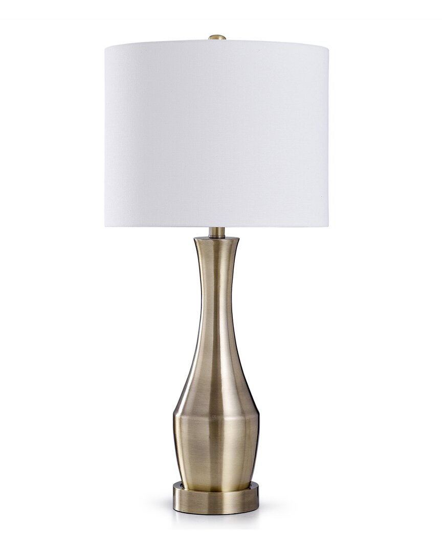 Stylecraft Steel Table Lamp In Brass