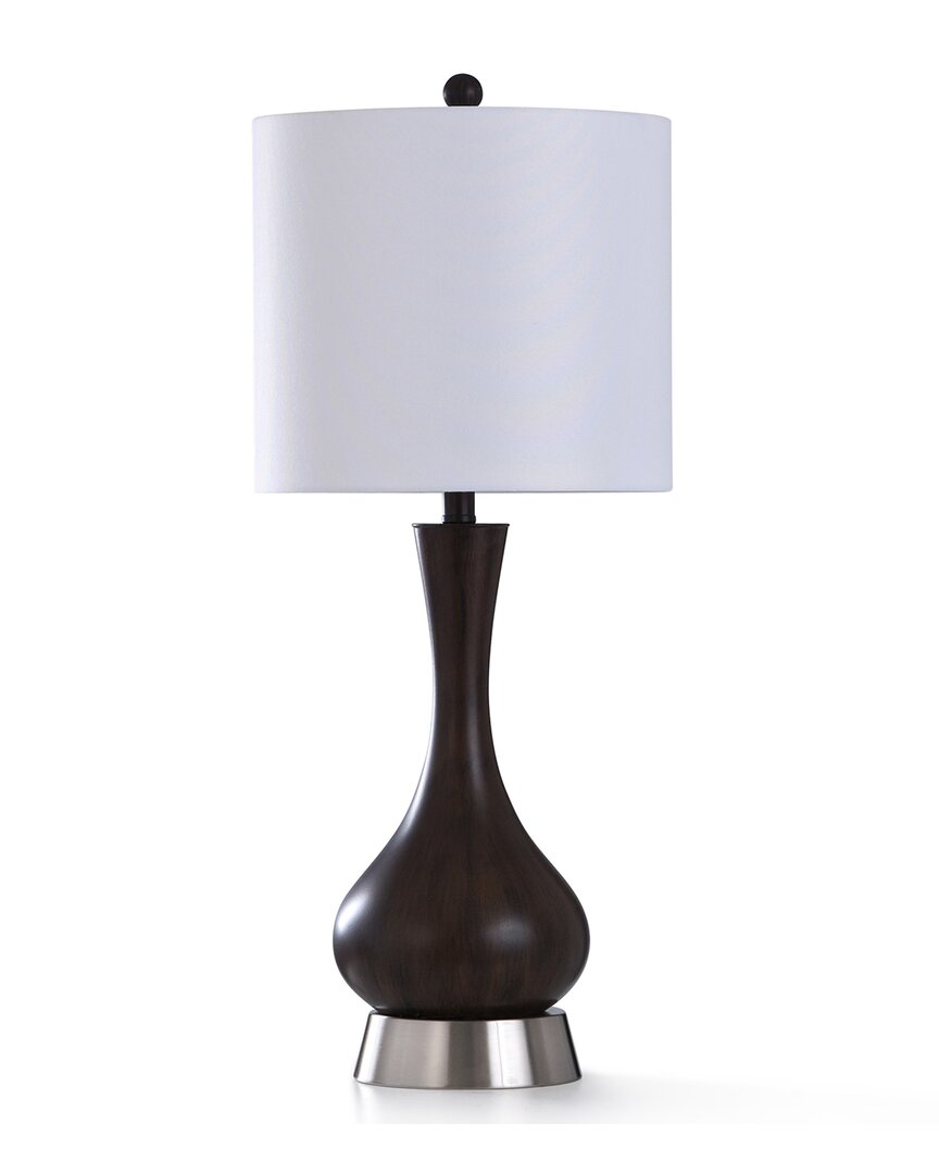 Stylecraft Wood Bridge Table Lamp In White