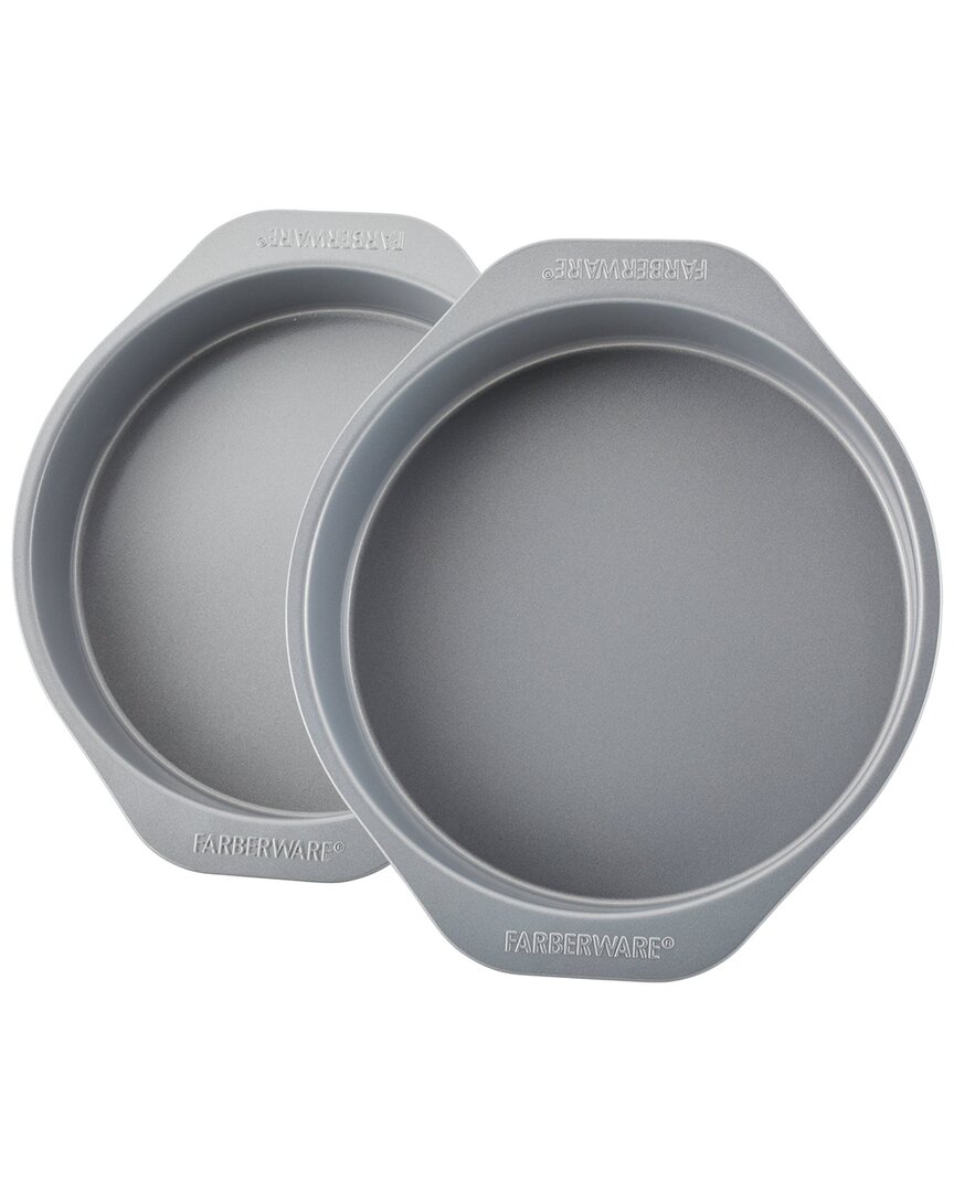 Farberware 2pc Golden Bake Bakeware Nonstick Round Cake Pan Set In Grey