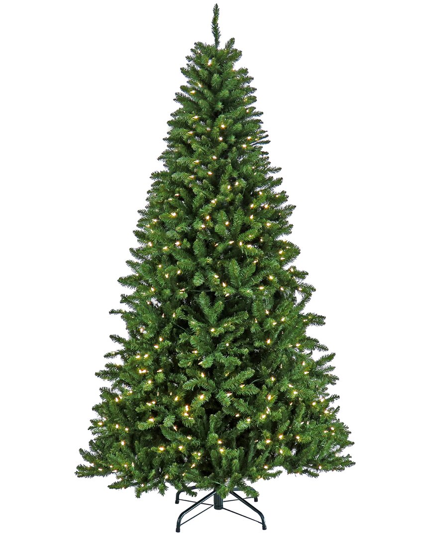 National Tree Company 7.5ft Pre-lit Crater Pine Tree With Led Lights In Green