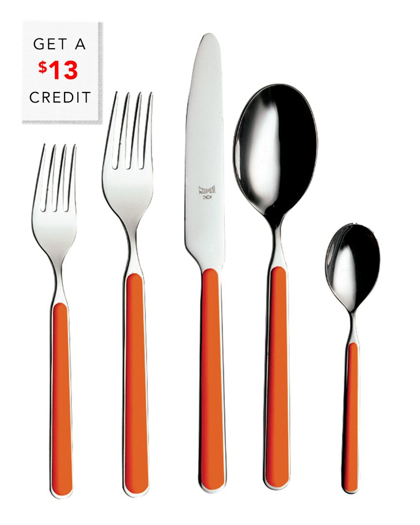 Mepra Place 5pc Flatware Set With $11 Credit In Orange