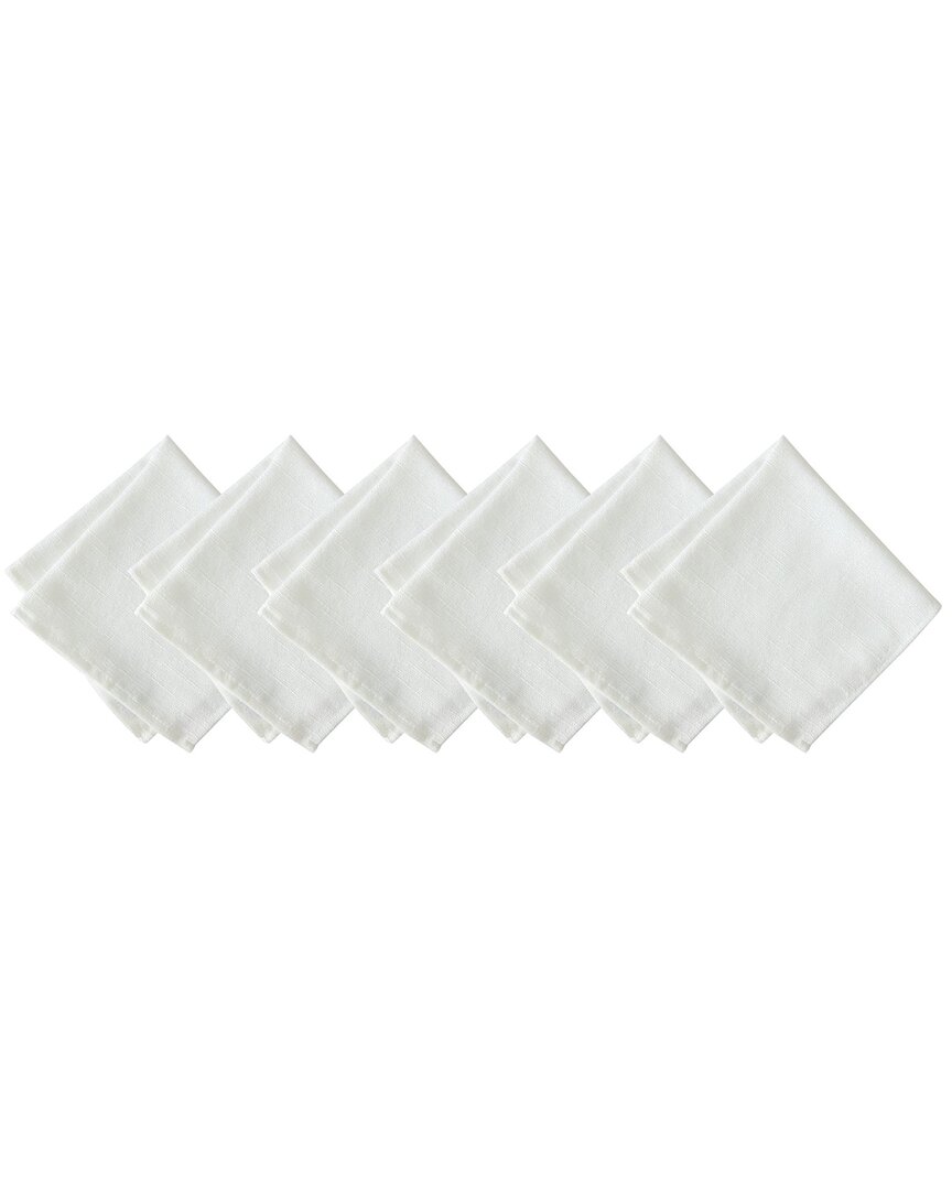 Villeroy & Boch Set Of 6 Classic Embroidered Border Napkins In White