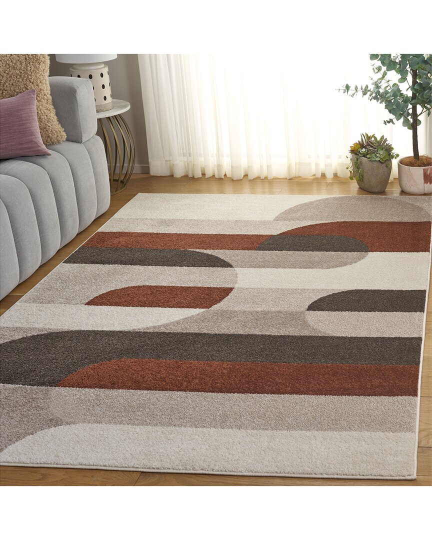 Safavieh Adirondack Rustrelle Power Loomed Rug Beige / Rust In Neutral