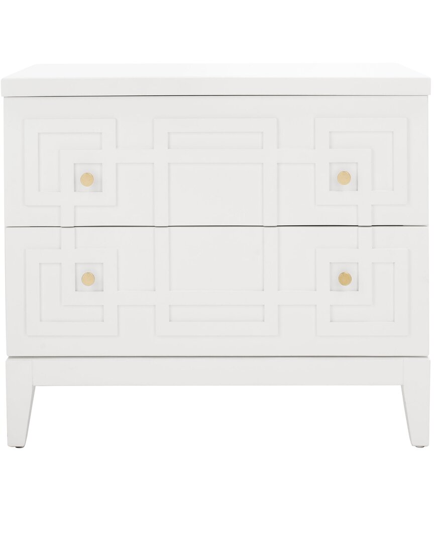 Safavieh Luiza 2 Drawer Nightstand In White