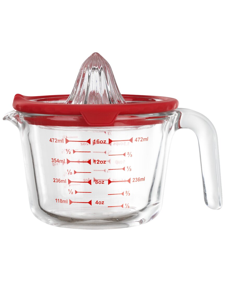 Genicook Glass Measuring Cup With Glass Citrus Juicer Lid