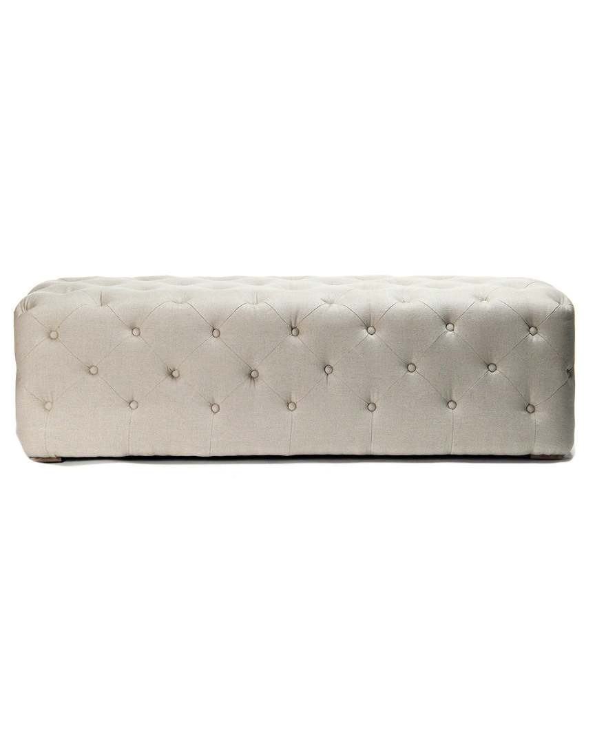Zentique Oliver Tufted Bench In Neutral