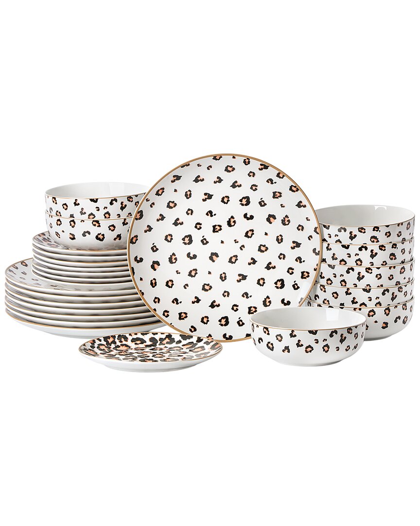 Christian Siriano Majestic 24pc Dinnerware Set In White