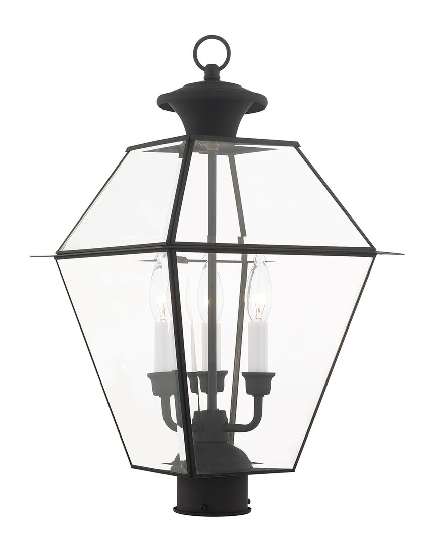 Livex Lighting 3-light Black Outdoor Post Top Lantern
