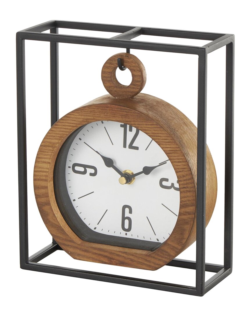 Peyton Lane Industrial Metal Clock In Brown