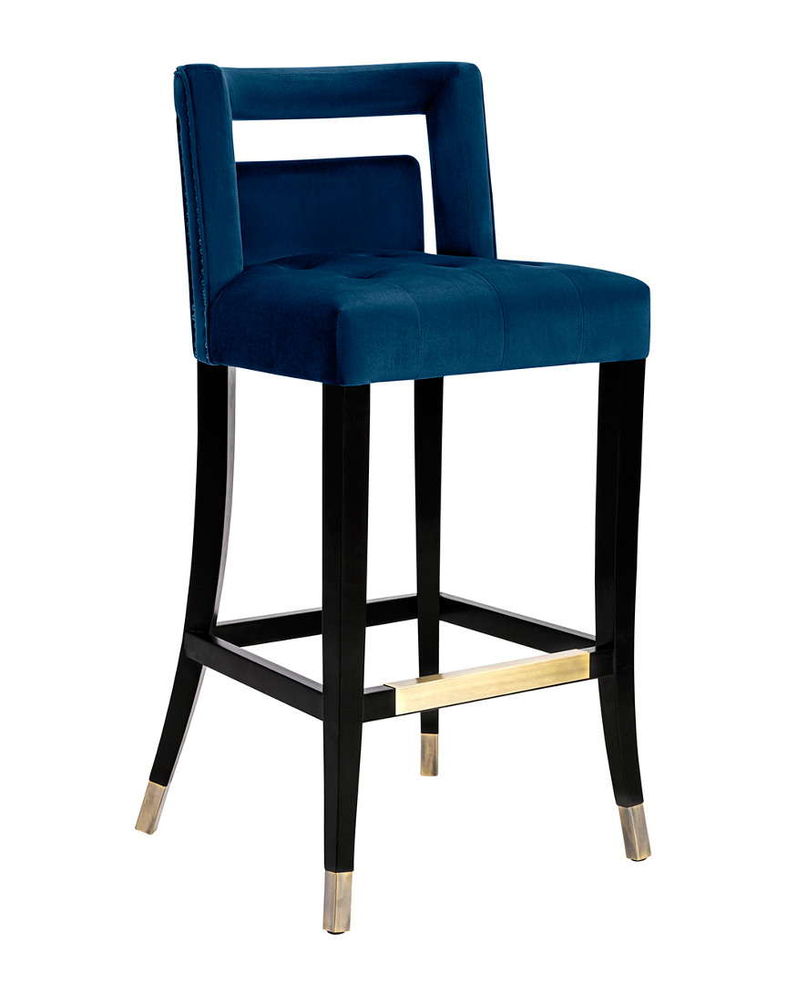 Tov Hart Navy Velvet Bar Stool