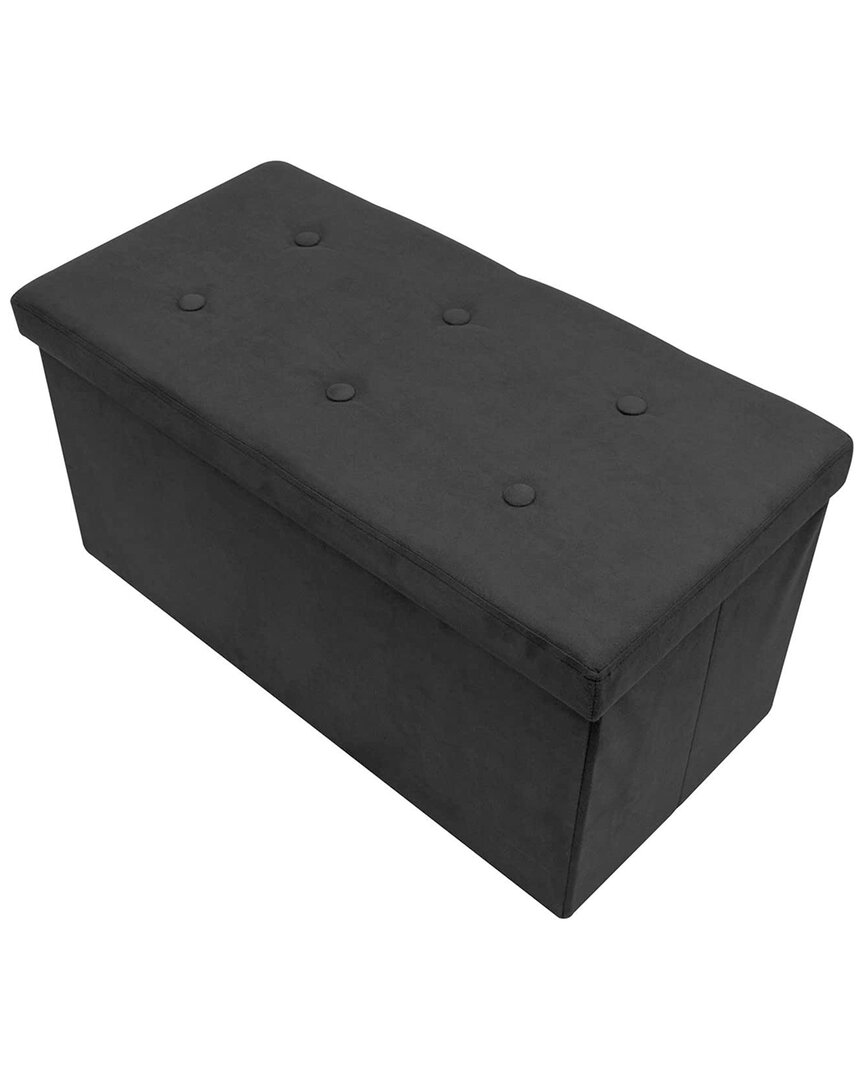 Sorbus Foldable Small Suede Storage Bench