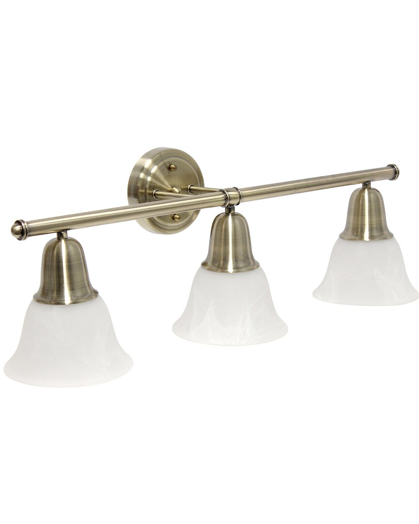 Lalia Home Essentix Contemporary Three Light Vanity Uplight Downlight Wall Mounted Fixture In Brass