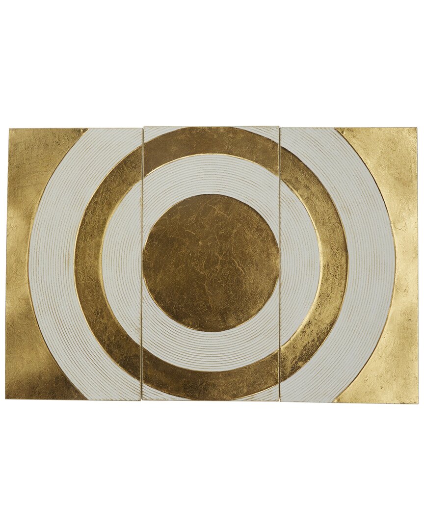 Cosmoliving By Cosmopolitan Geometric Gold Metal Target Wall Decor