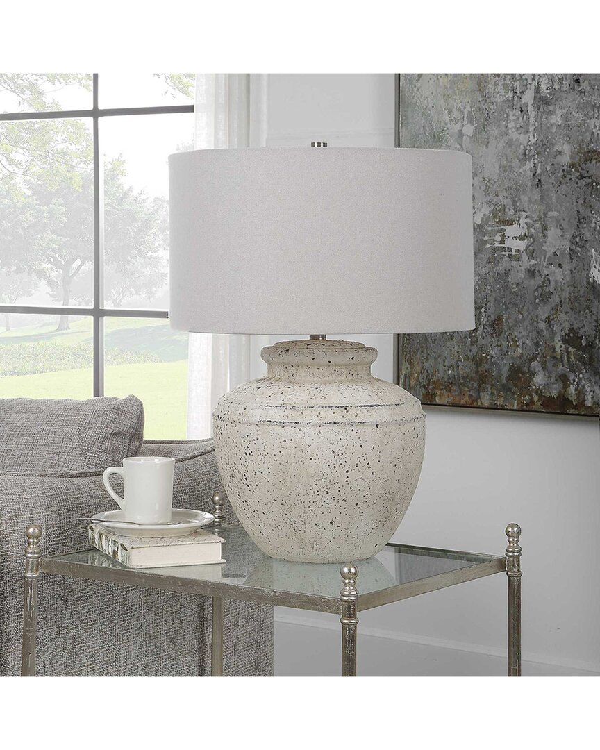 Uttermost Artifact Aged Stone Table Lamp In Neutral