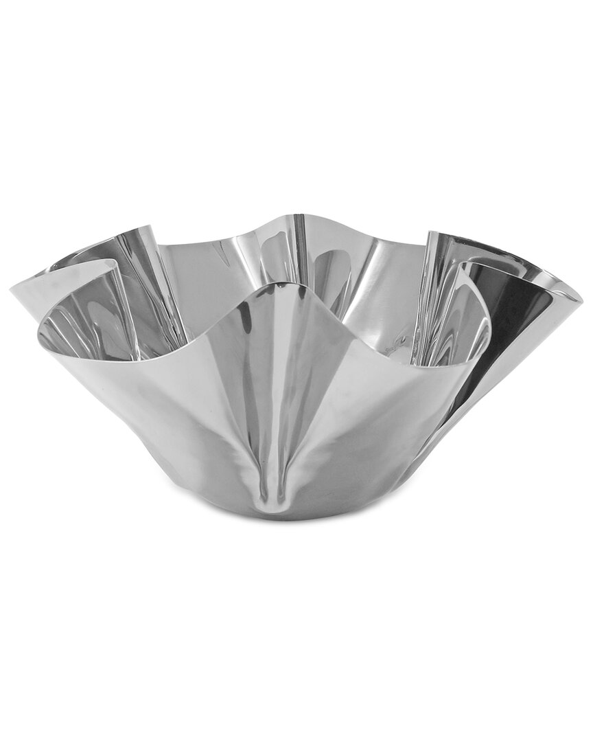 Vivience Stainless Steel Crushed Bowl In Silver