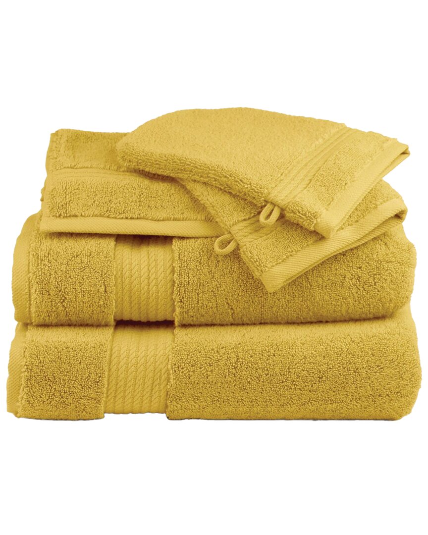 Garnier Thiebaut Alondra 6pc 600gsm Zero Twist Cotton Bath Set In Yellow