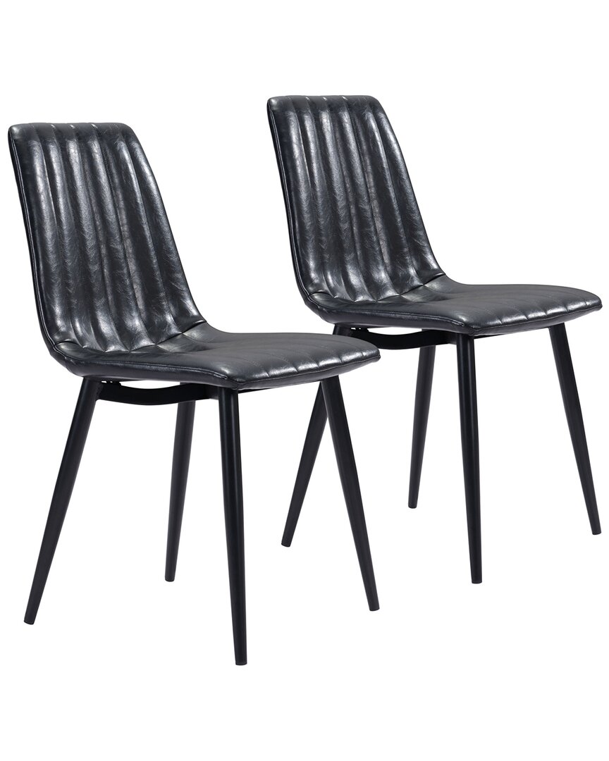 Shop Zuo Modern Dolce Dining Chair (set Of 2) In Black