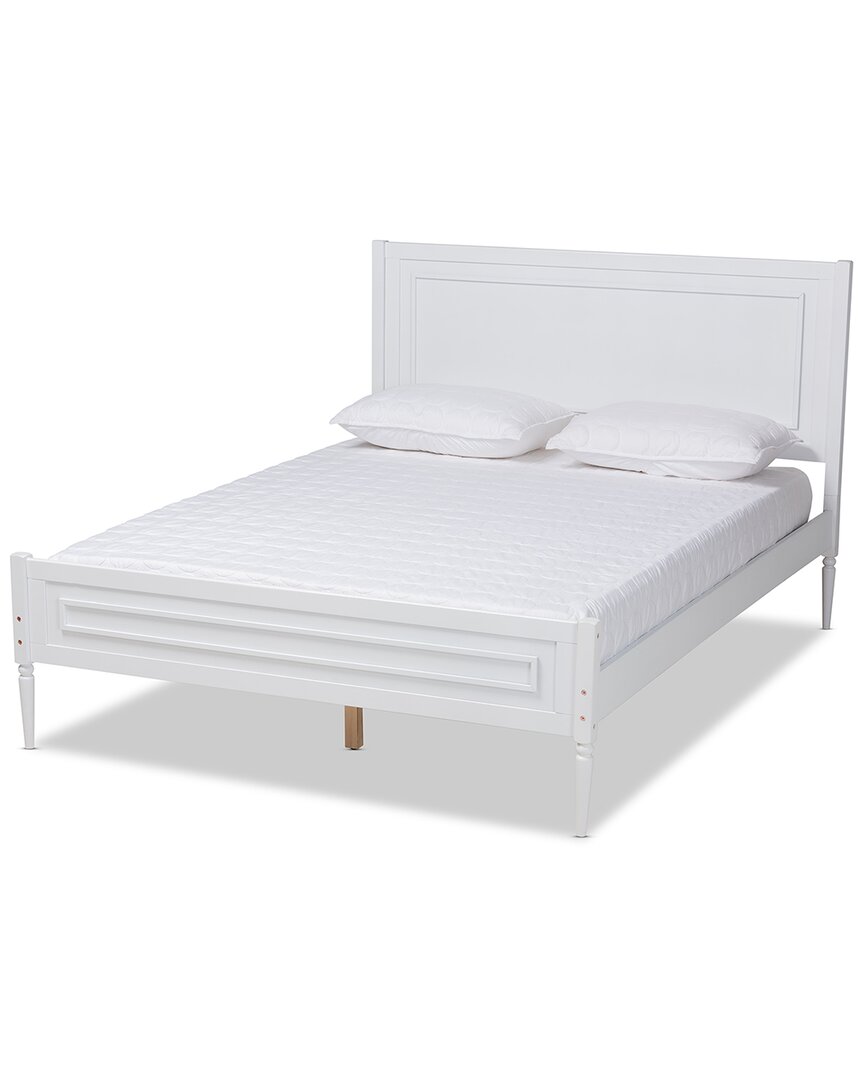 Design Studios Daniella Modern & Contemporary White Finished Wood Queen Size Platform Bed