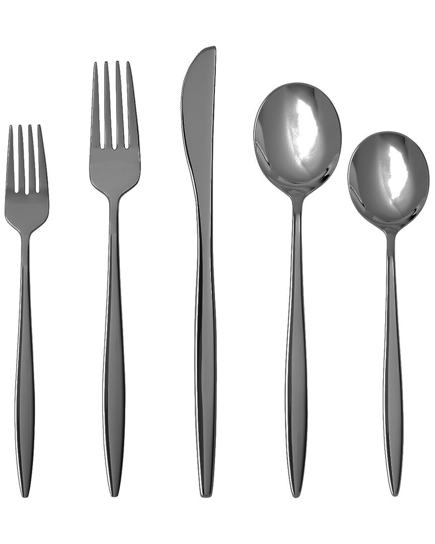 Fortessa Constantin 18/10 Stainless Steel 5pc Flatware Set (service For 1) In Gray