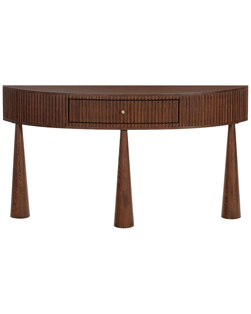Safavieh Couture Vivietta Fluted Wood Console In Brown