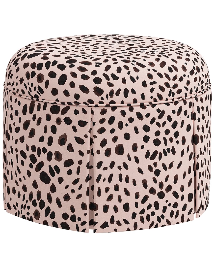 Skyline Furniture Skirted Base Round Ottoman In Pink