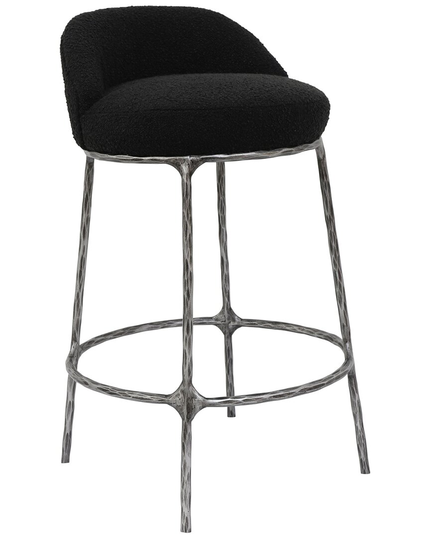Safavieh Couture Woodsen Boucle Counter Stool In Black