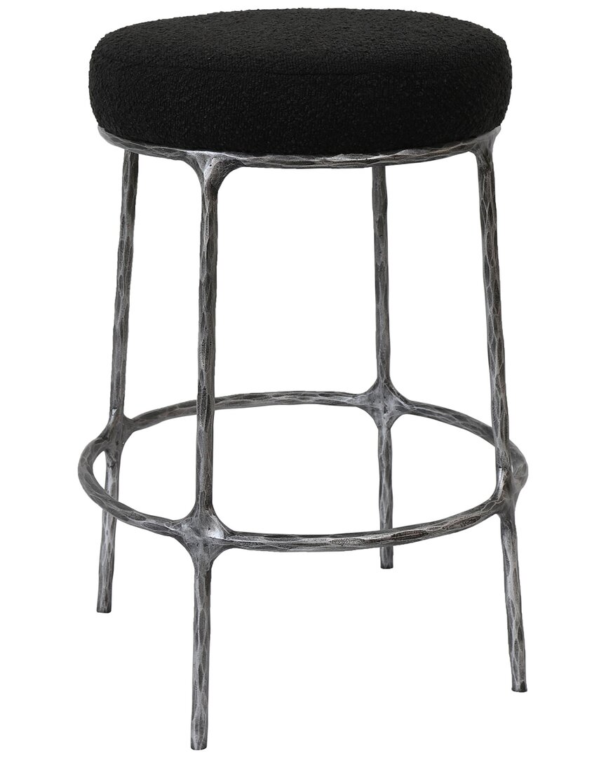 Safavieh Couture Trumen Boucle Counter Stool In Black