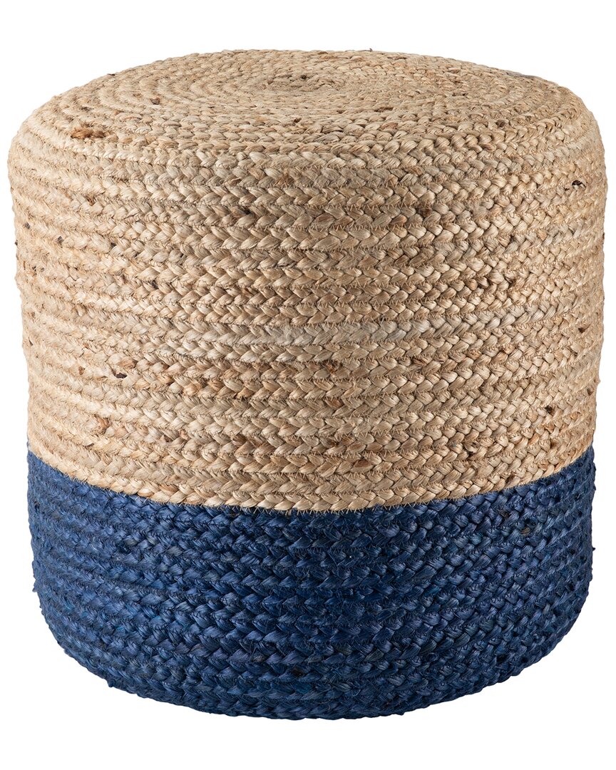 Jaipur Living Oliana Ombre Cylinder Pouf In Blue