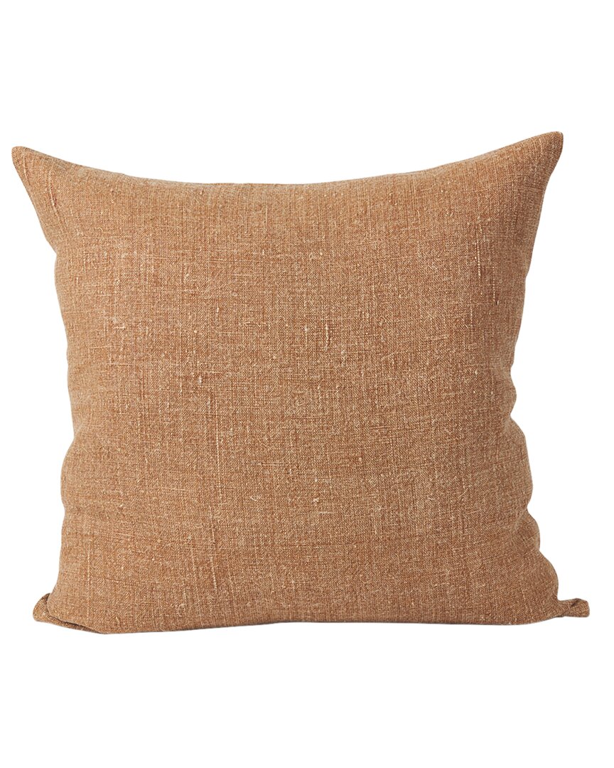 Mercana Jack Decorative Square Linen Pillow Cover In Brown