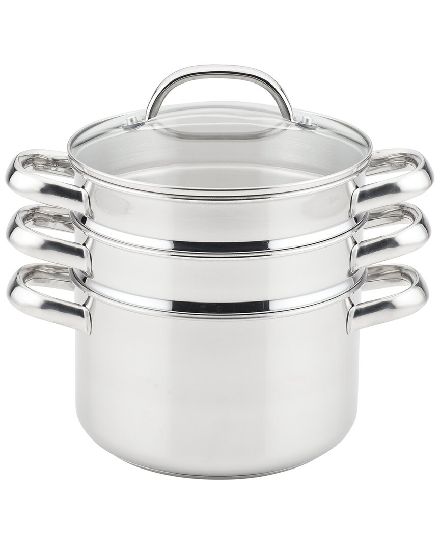 Prestige Stainless Steel Steamer Set With Bonus Steamer Basket 4qt In Silver