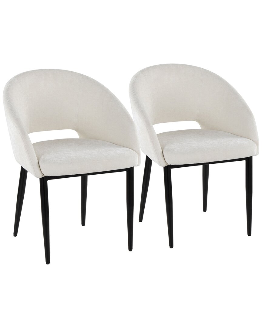 Lumisource Set Of 2 Renee Upholstered Chair In White