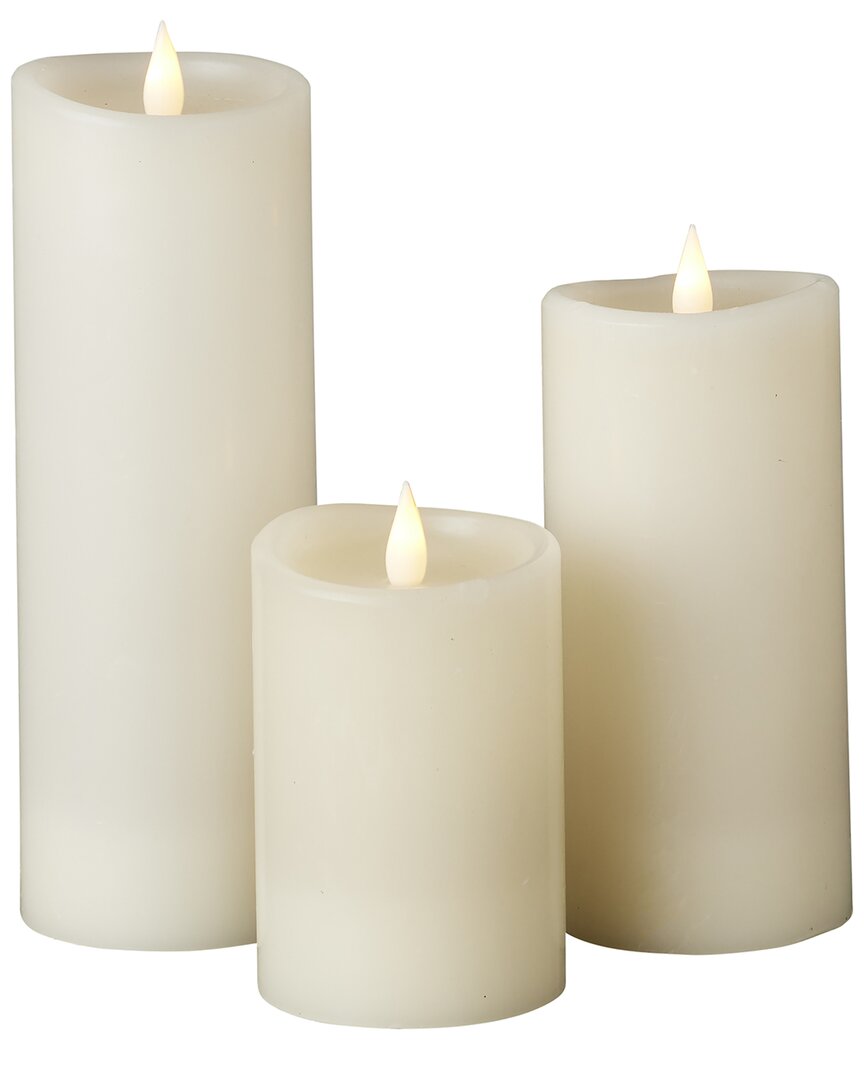 Seasonal Llc Classic Motion Flameless Candle 3pc Set In White
