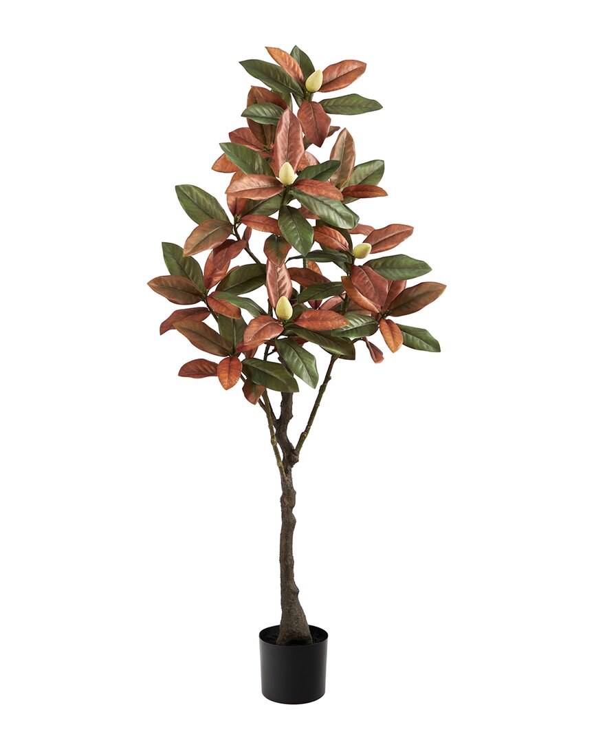 Nearly Natural Fall Magnolia Artificial Tree 5ft. In Brown