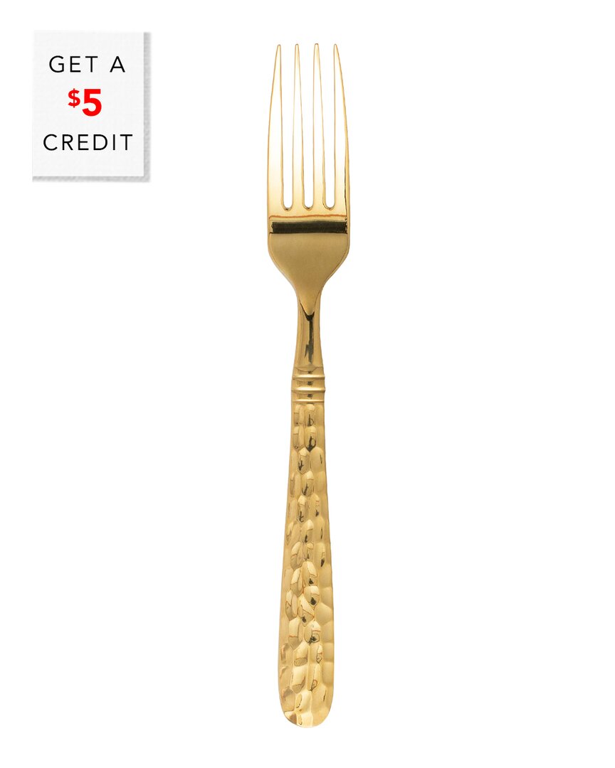 Vietri Martellato Place Fork With $5 Credit In Gold