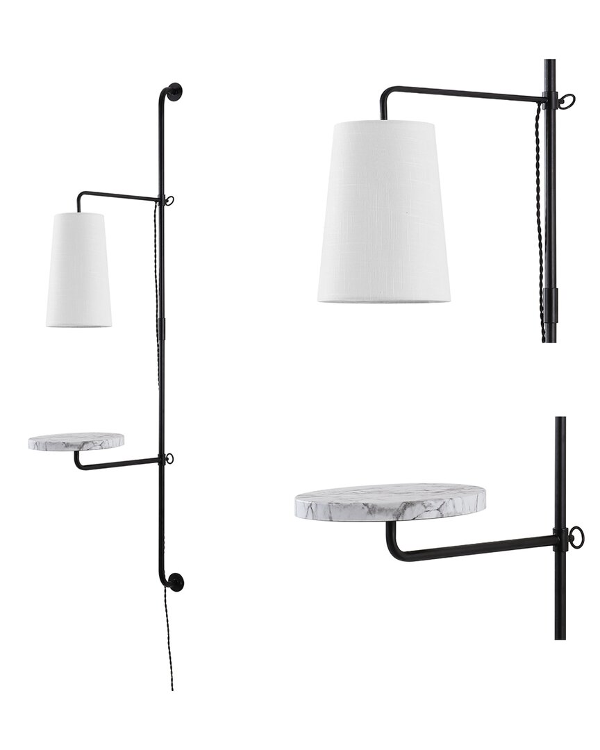 JONATHAN Y JONATHAN Y ANDRE 11.5IN 1-LIGHT PLUG-IN LED SCONCE WITH WHITE MARBLE TABLE