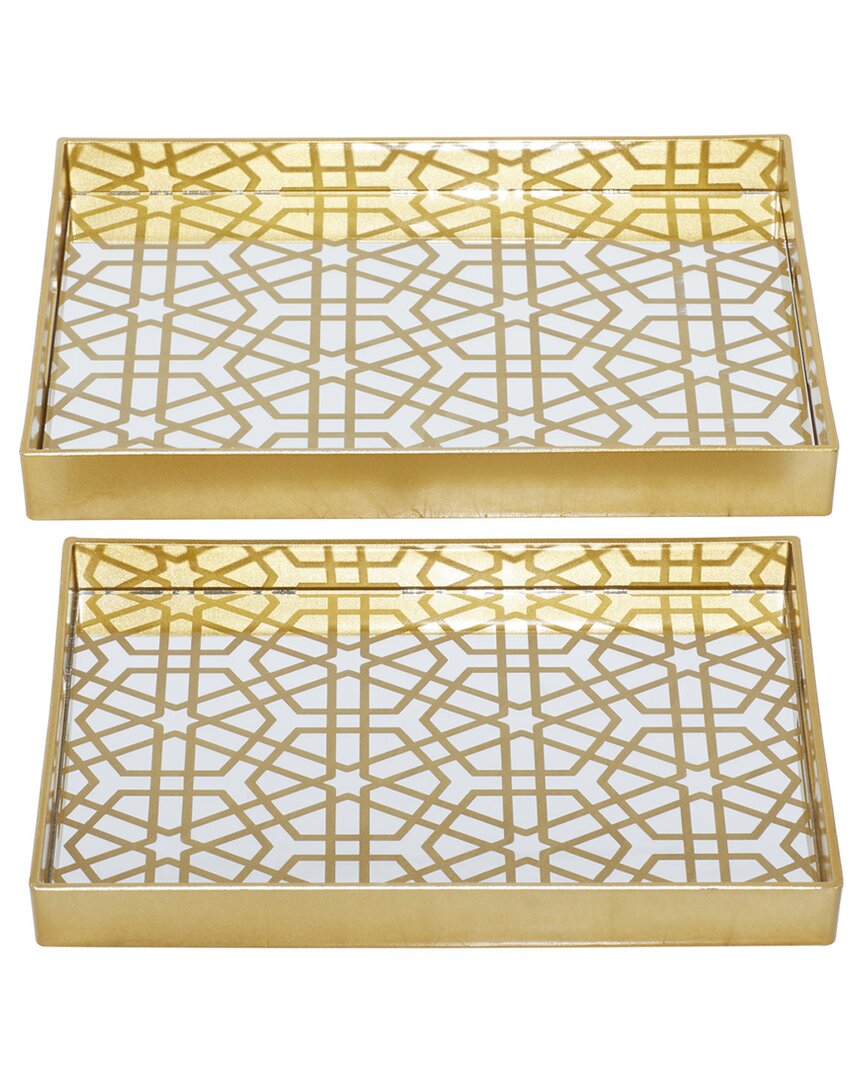 Cosmoliving By Cosmopolitan Set Of 2 Serving Trays