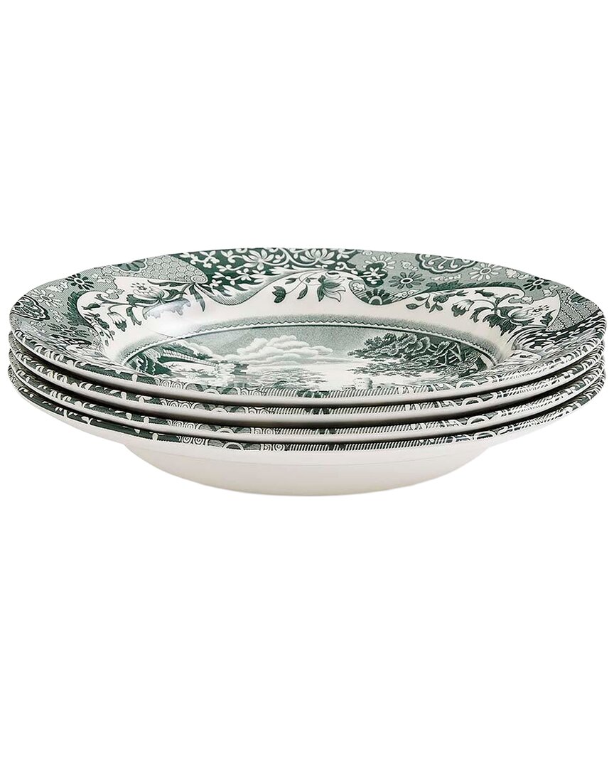 Spode Set Of 4 Green Italian 7.25in Salad Plates