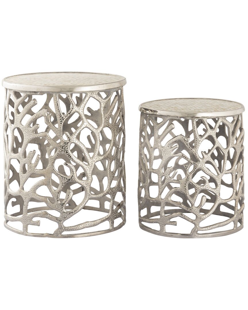 Artistic Home & Lighting Artistic Home Set Of 2 Vine Accent Tables In Silver