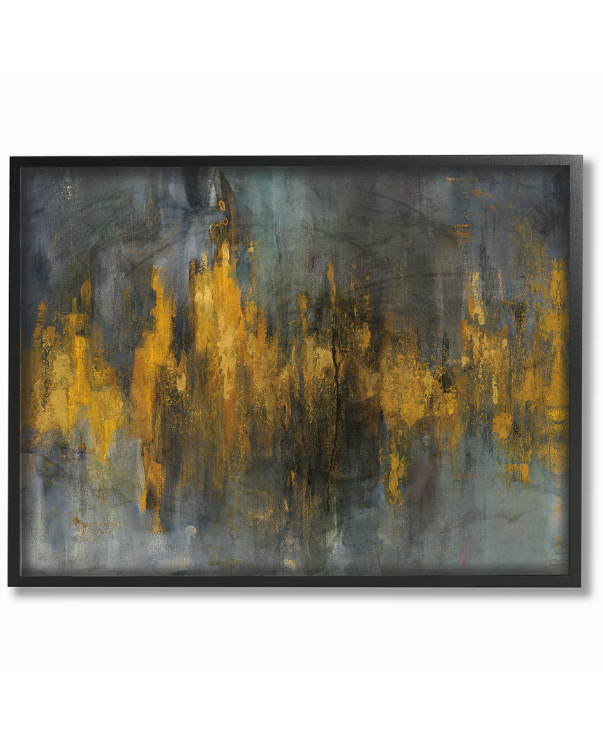 Stupell Black And Gold Abstract Fire By Danhui Nai Framed Art