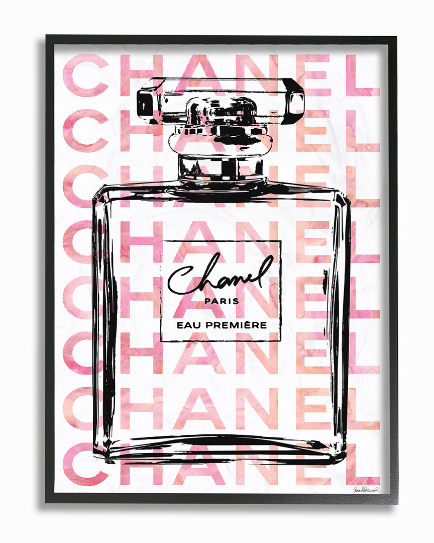 Stupell Glam Perfume Bottle With Words Pink Black By Amanda Greenwood Framed Art