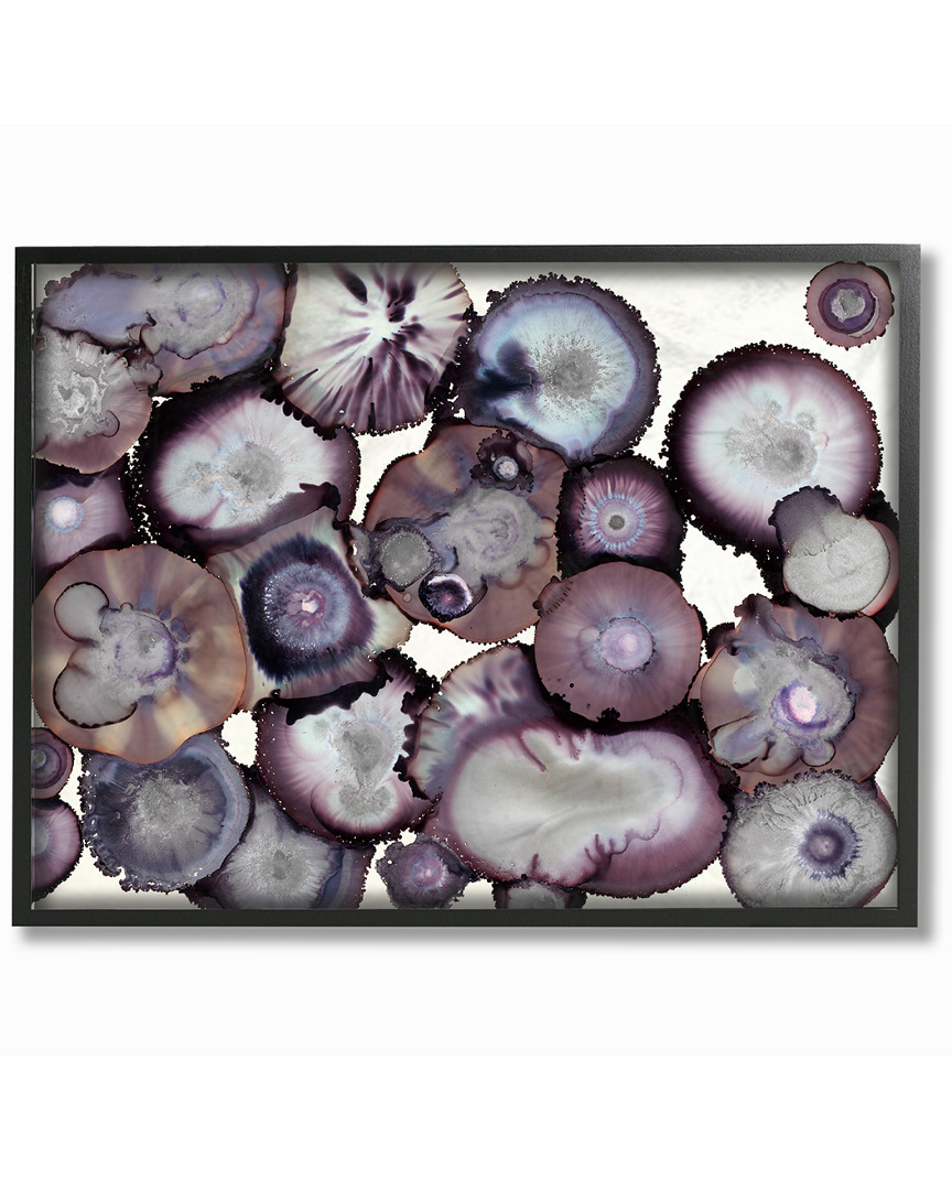 Stupell Grey And Purple Abstract Geode By Third And Wall Framed Art