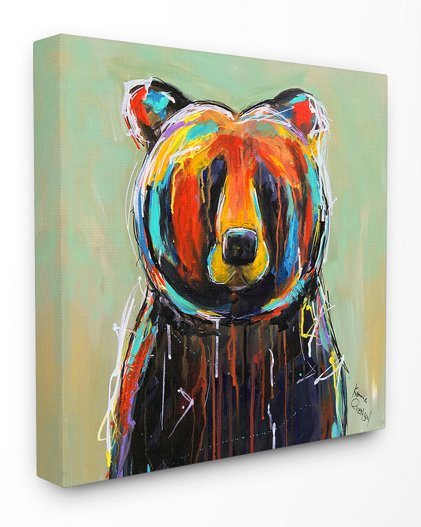 Stupell Abstract Colorful Painted Black Bear