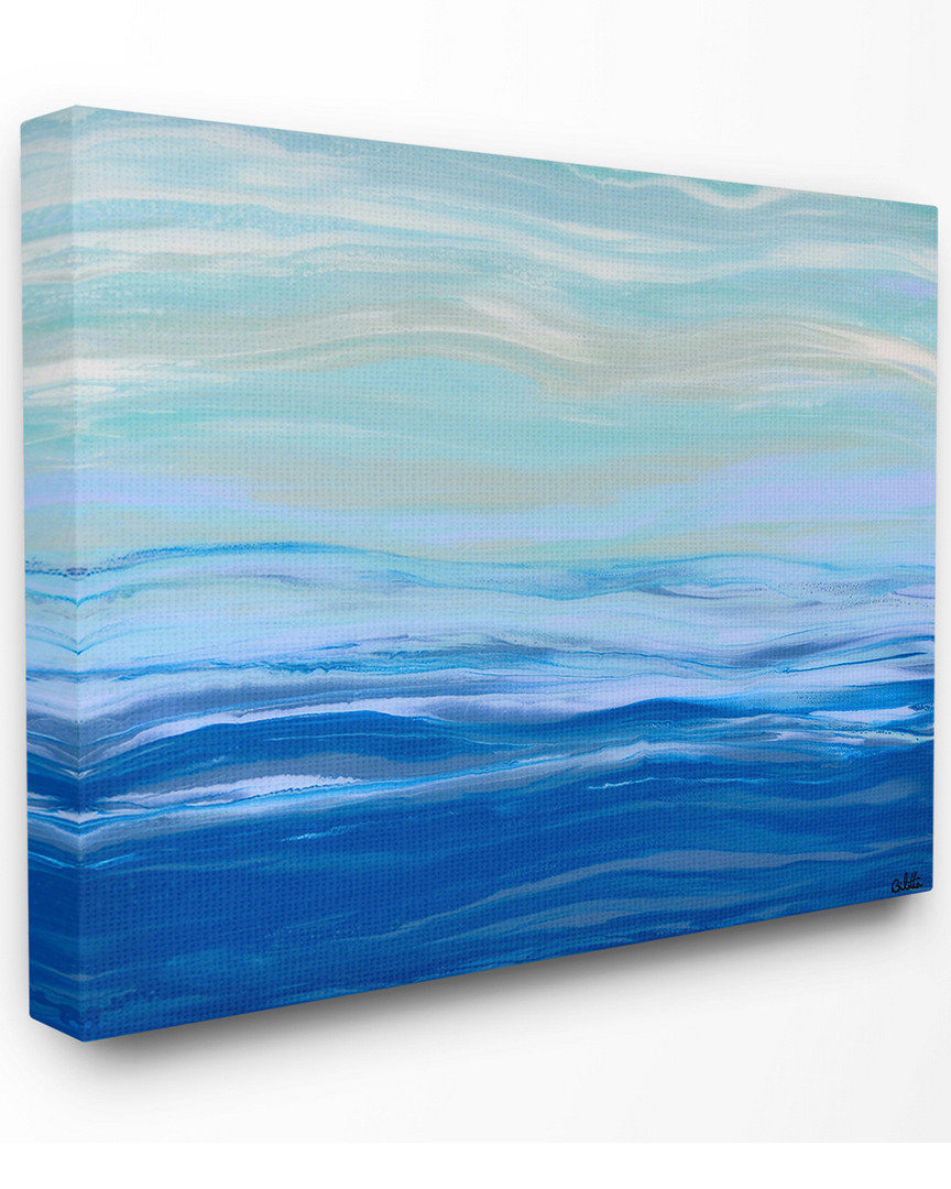 Stupell Acrylic Resin Morning Ocean Gentle Abstract By Barbara Bilotta Canvas Art In Blue