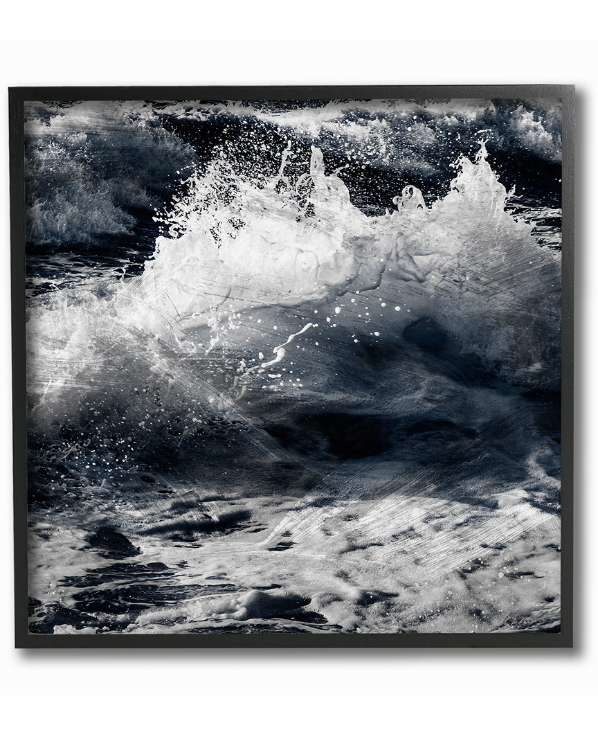 Stupell Blue Ocean Waves Distressed Surface By Marcus Prime Framed Art