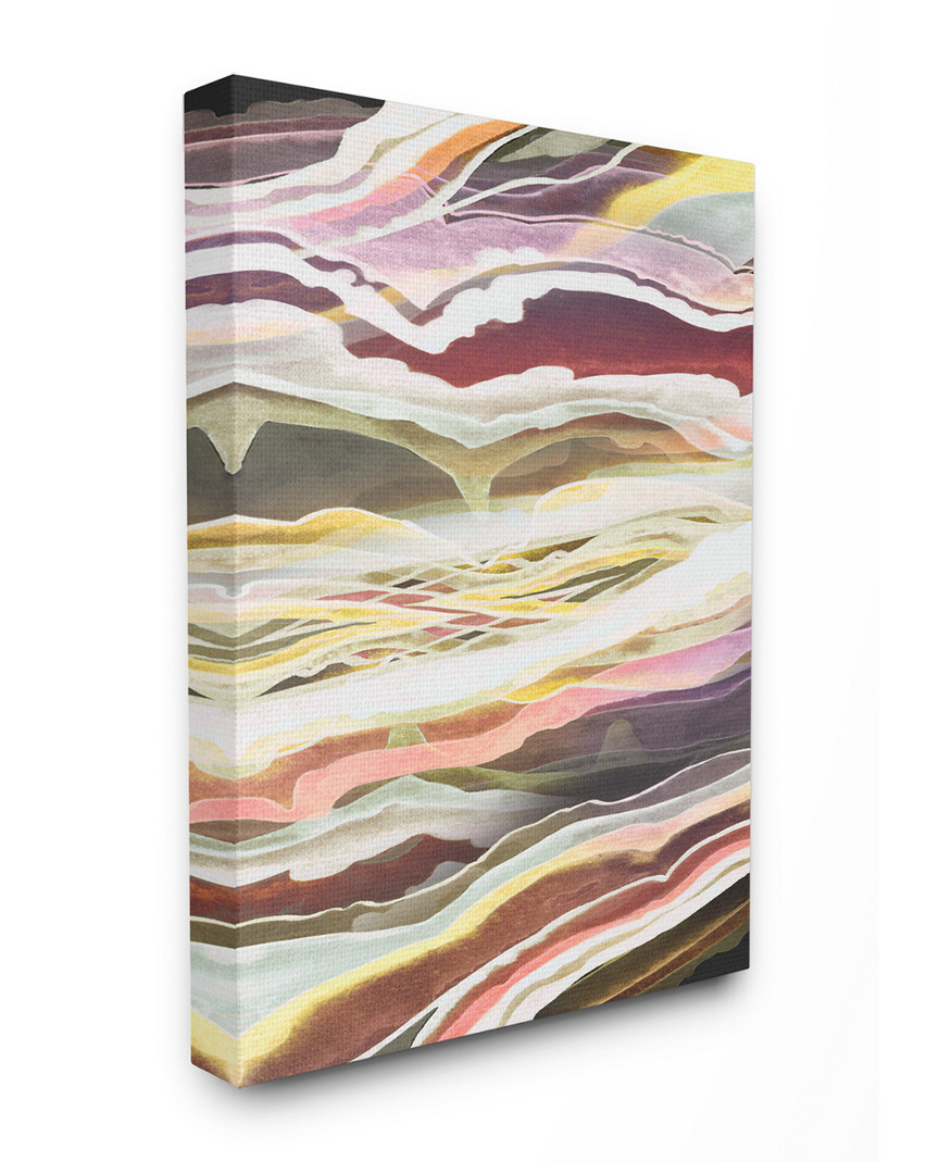 Stupell Blue Pink Red Green Waves And Streams Abstract