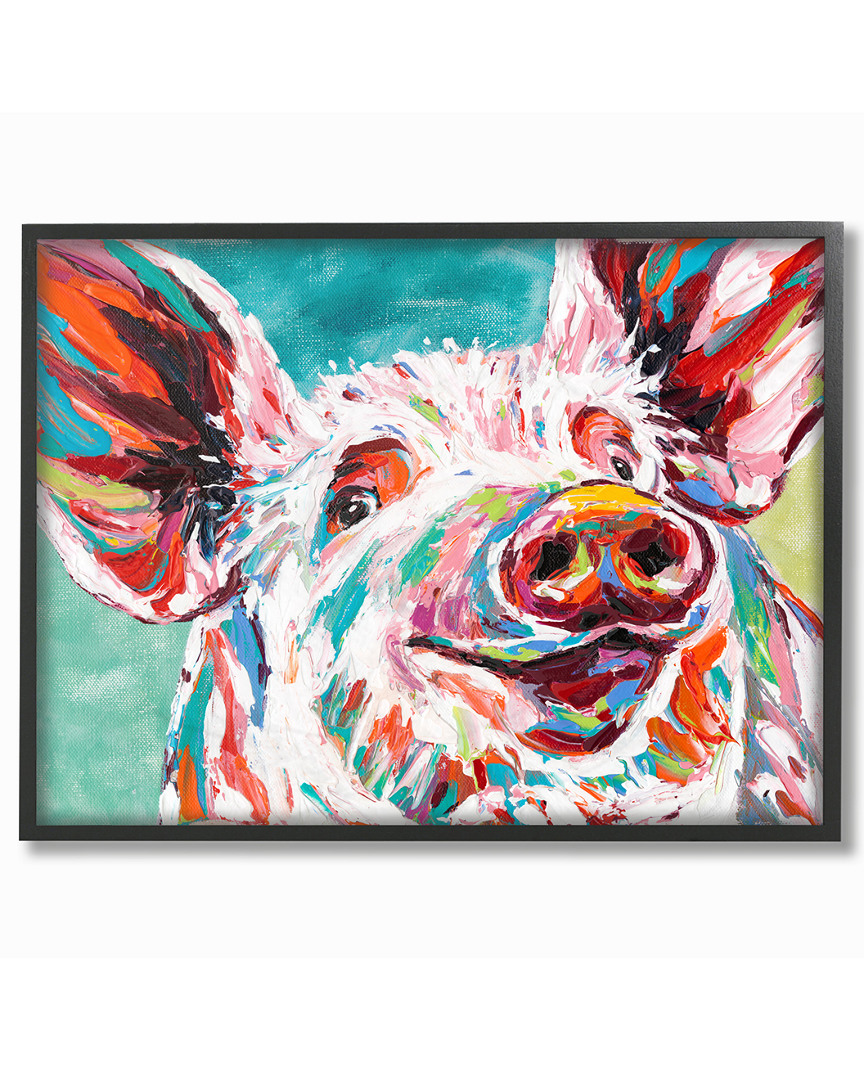 Stupell Brightly Painted Pig By Carolee Vitaletti Framed Art