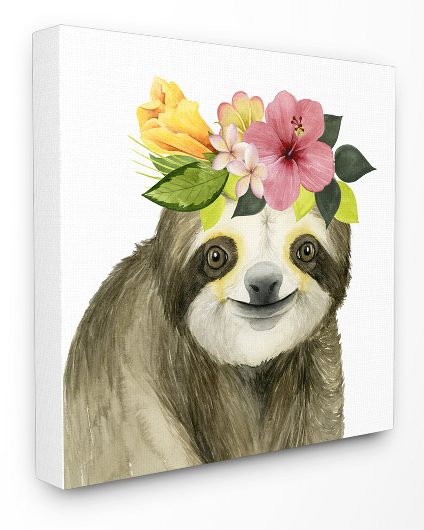 Stupell Coachella Ready Sloth In Flower Crown By Grace Popp