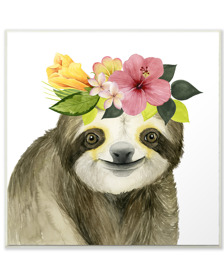 Stupell Coachella Ready Sloth In Flower Crown By Grace Popp