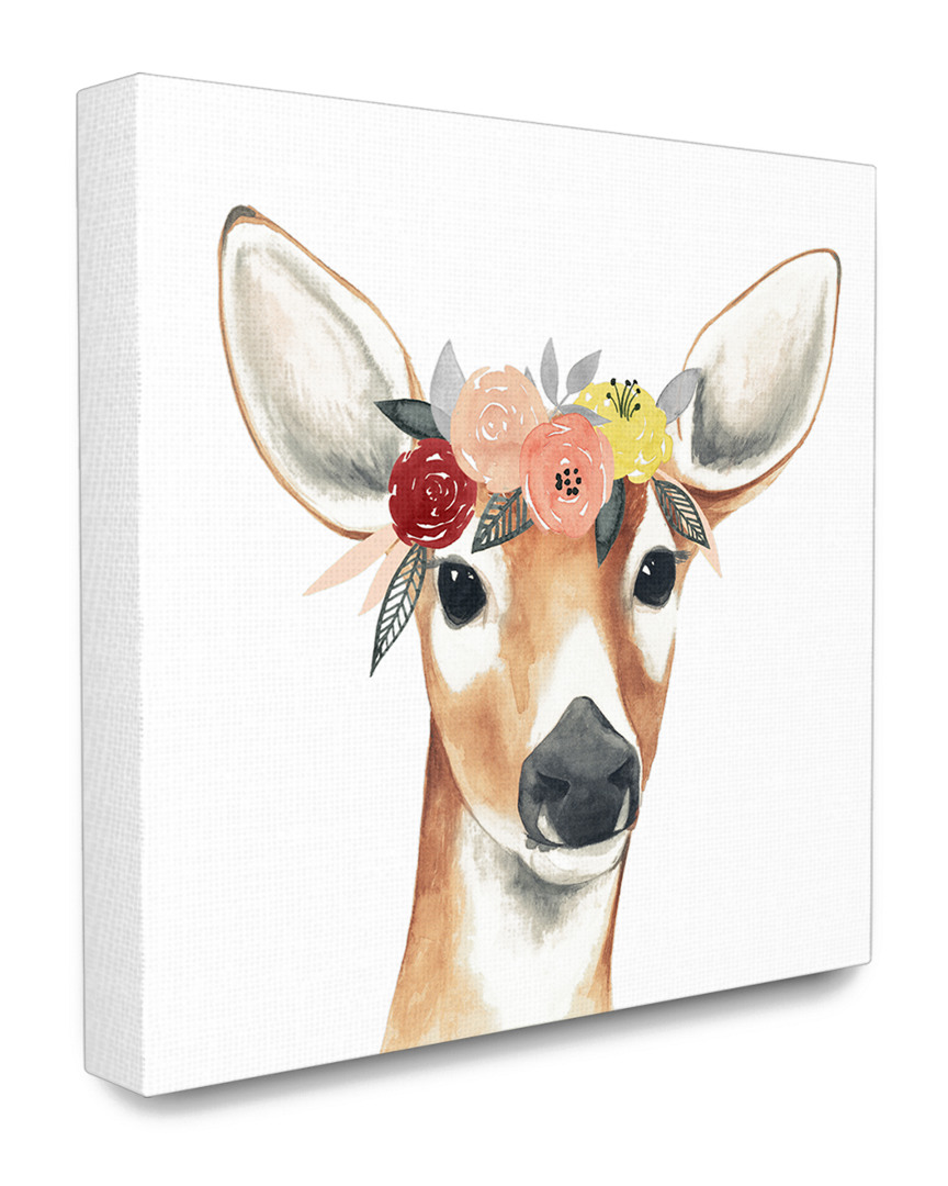 Stupell Doe Eyed Deer In Flower Crown Canvas Art