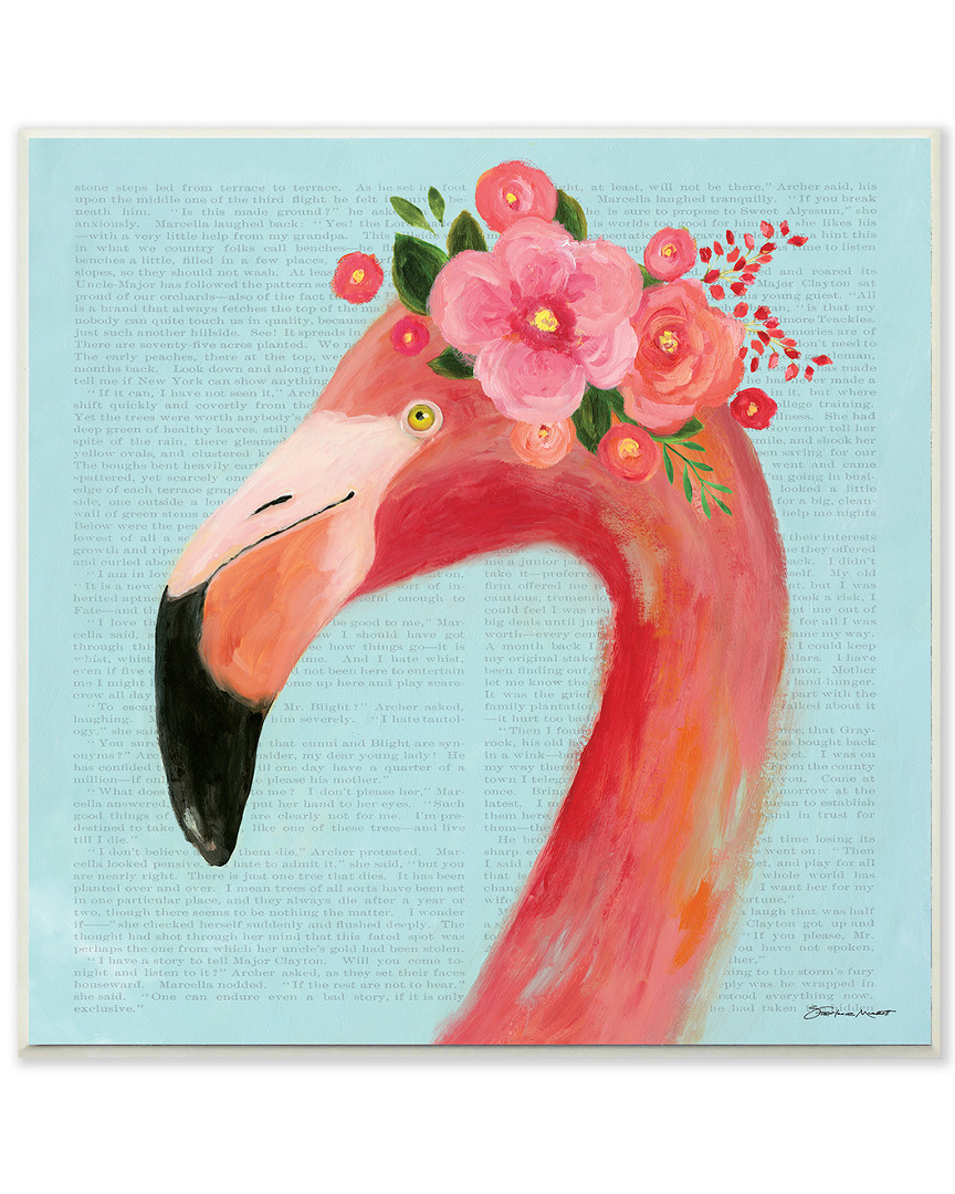 Stupell Floral Flamingo Blue Portrait By Stephanie Workman Marrott